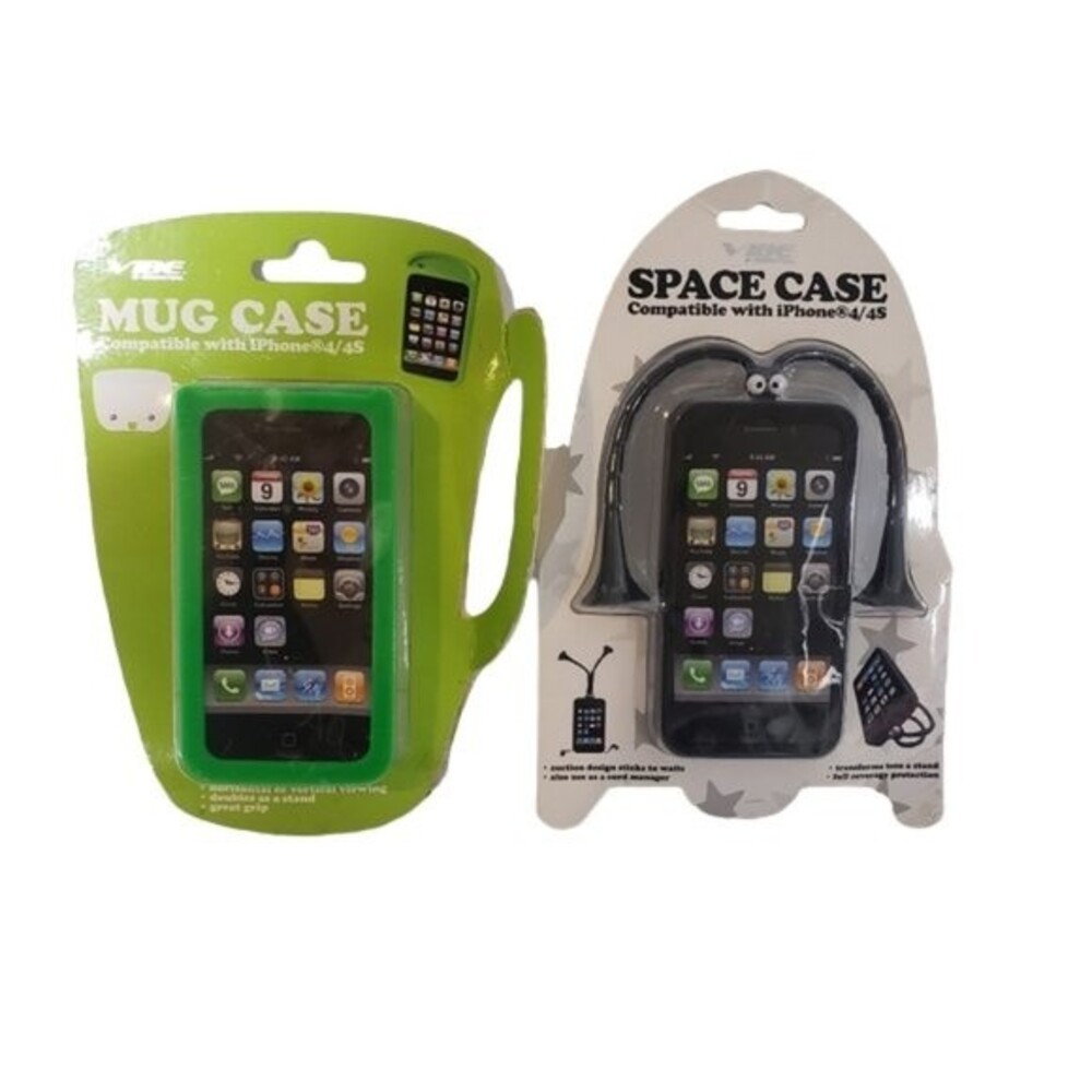 VIBE NOVELTY IPHONE 4/4S CELL PHONE CASES - NEW - LOT OF TWO